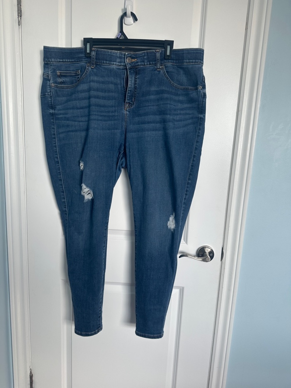 torrid Dark Wash Distressed Skinny Jeans